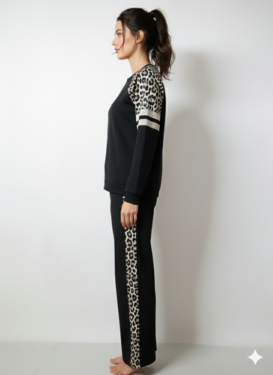 Ensemble Survêtement Chill & Chic - Noir & Léopard